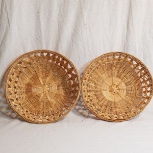 SET OF TWO VINTAGE WICKER BASKETS